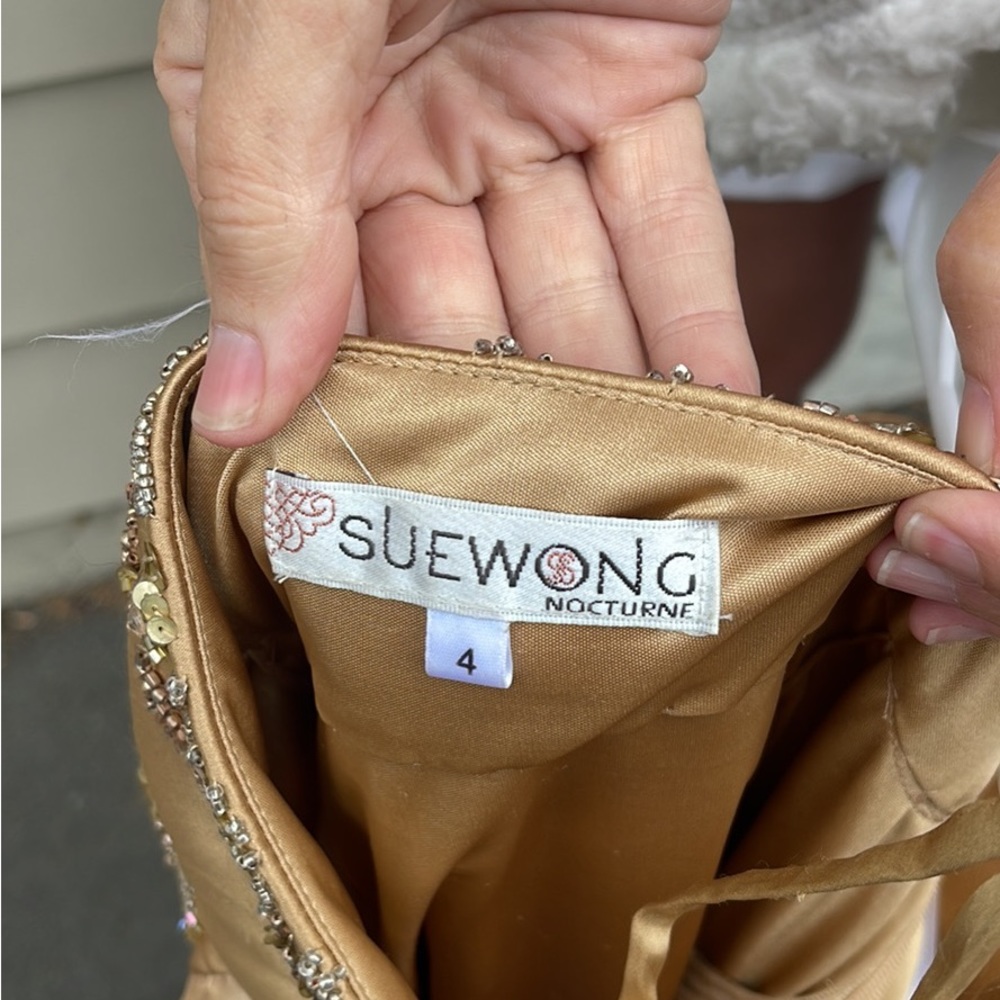 Sue Wong Gold Beaded Dress